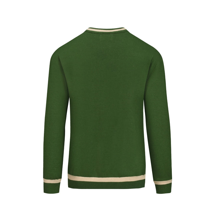 Groene jacquardbreisel voor heren van Franse bulldog