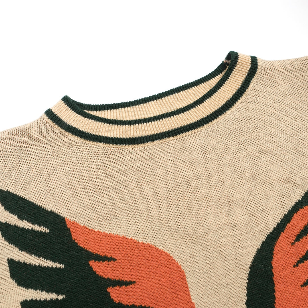 Men's khaki Eagle vintage jacquard knitwear