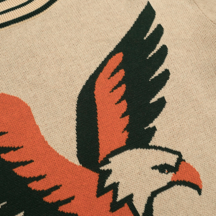 Men's khaki Eagle vintage jacquard knitwear