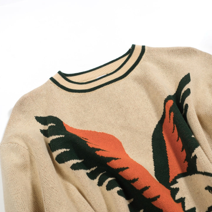 Men's khaki Eagle vintage jacquard knitwear