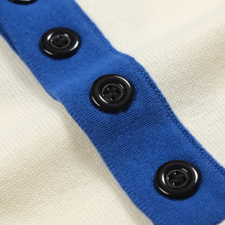 Polo de punto con bordado de colibrí blanco para hombre