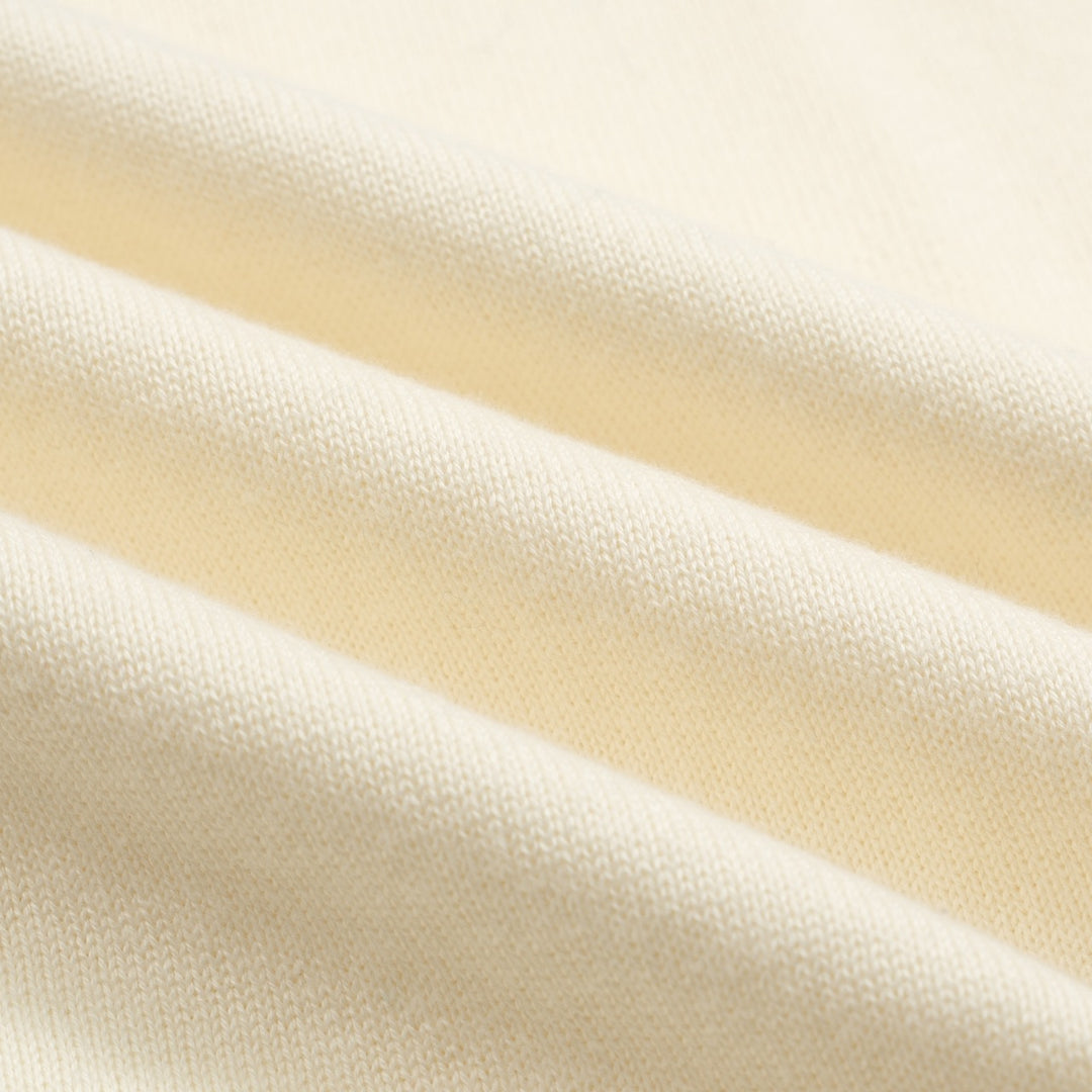 Polo de punto con bordado de colibrí blanco para hombre