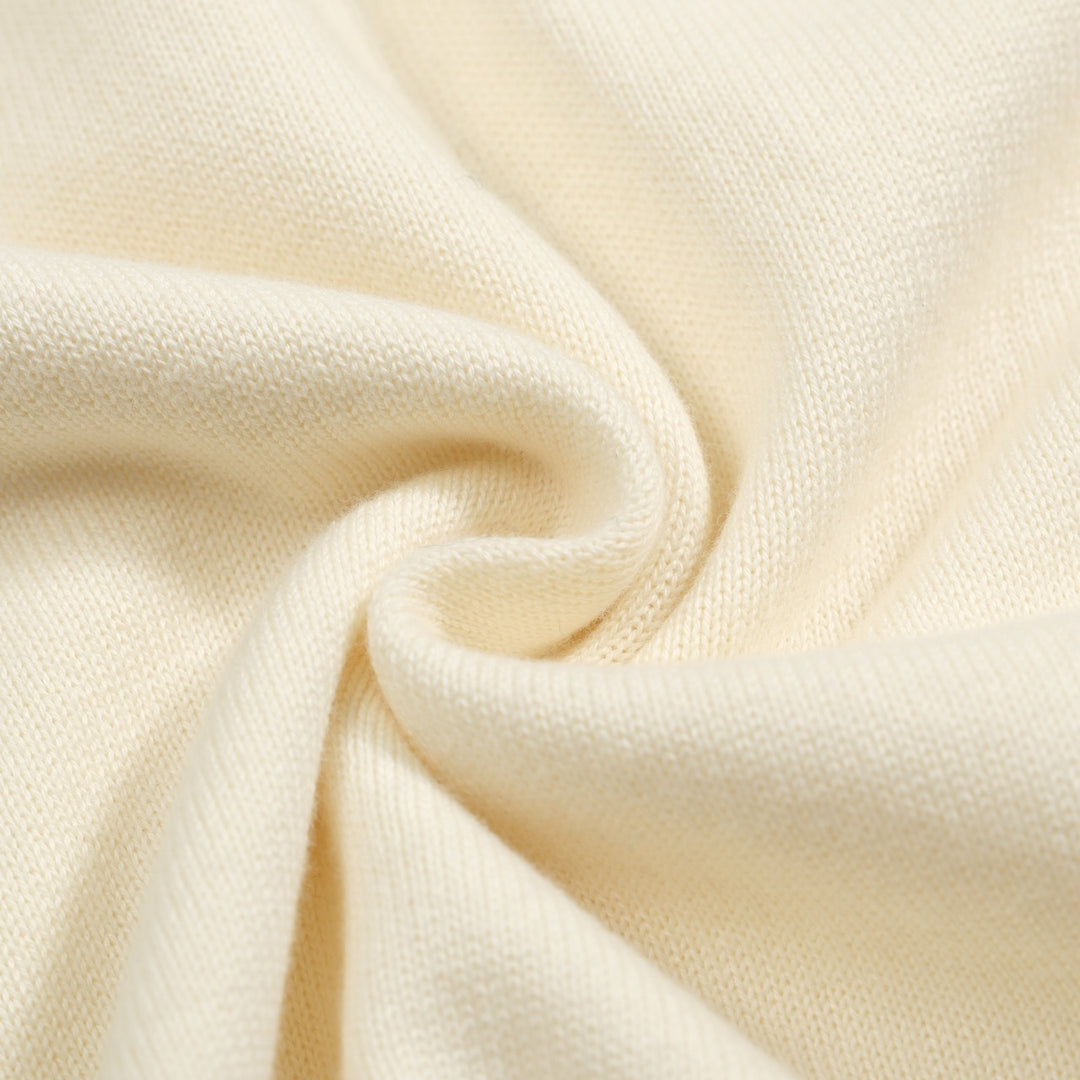 Polo de punto con bordado de colibrí blanco para hombre