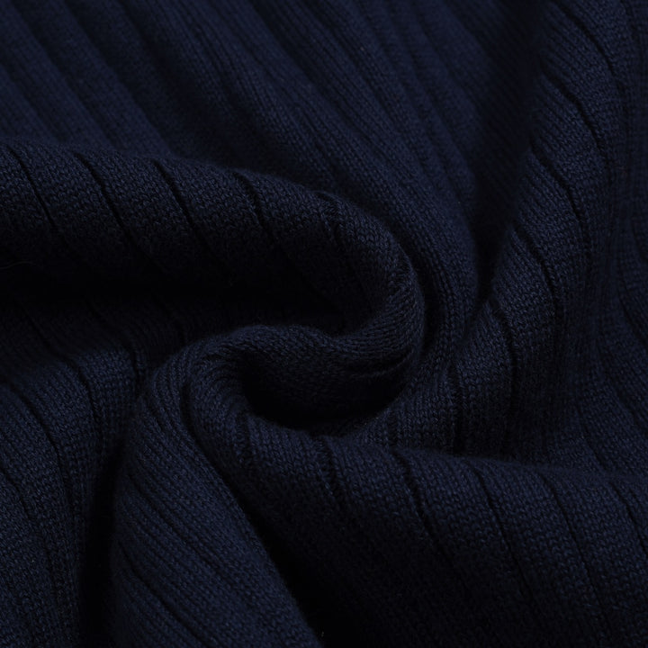 Polo da uomo in maglia bucata a righe vintage blu navy