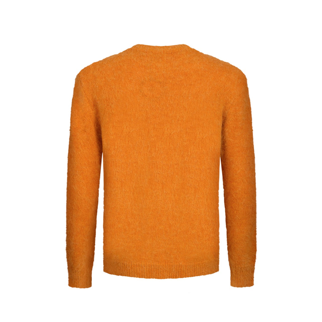 Gele herentrui van pluche gebreide hondenjacquard