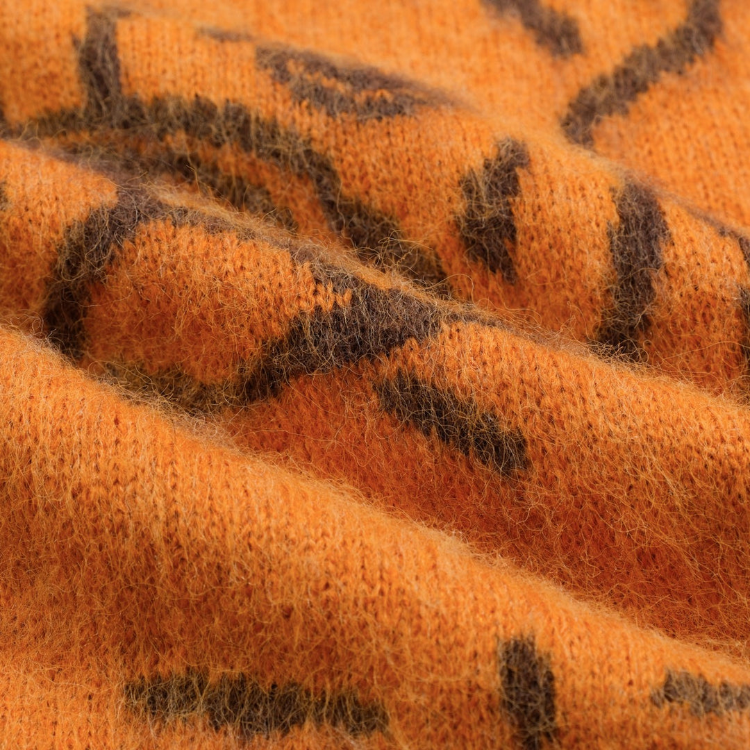 Gele herentrui van pluche gebreide hondenjacquard