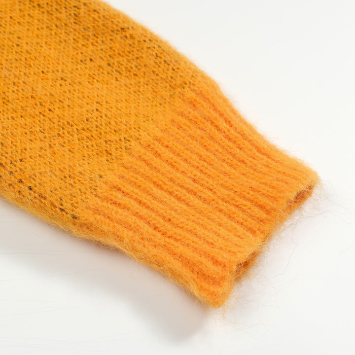 Gul gepard strikket genser for menn