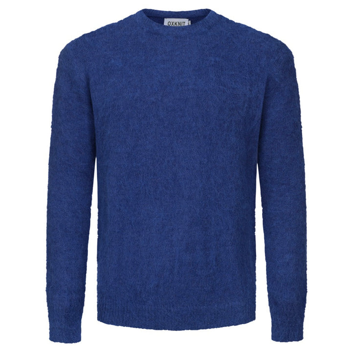 Men's blue vintage plush knit sweater