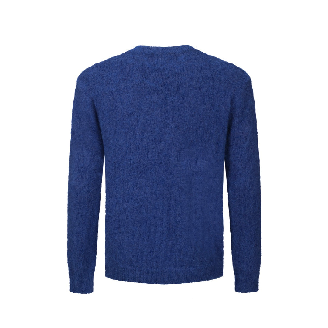 Men's blue vintage plush knit sweater