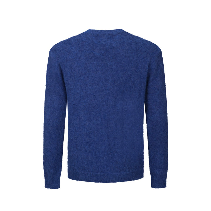 Men's blue vintage plush knit sweater