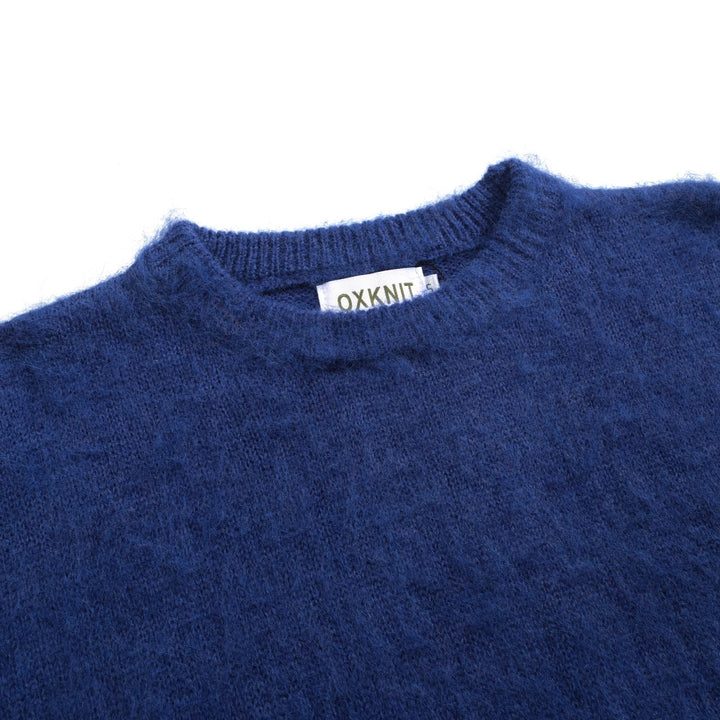 Men's blue vintage plush knit sweater