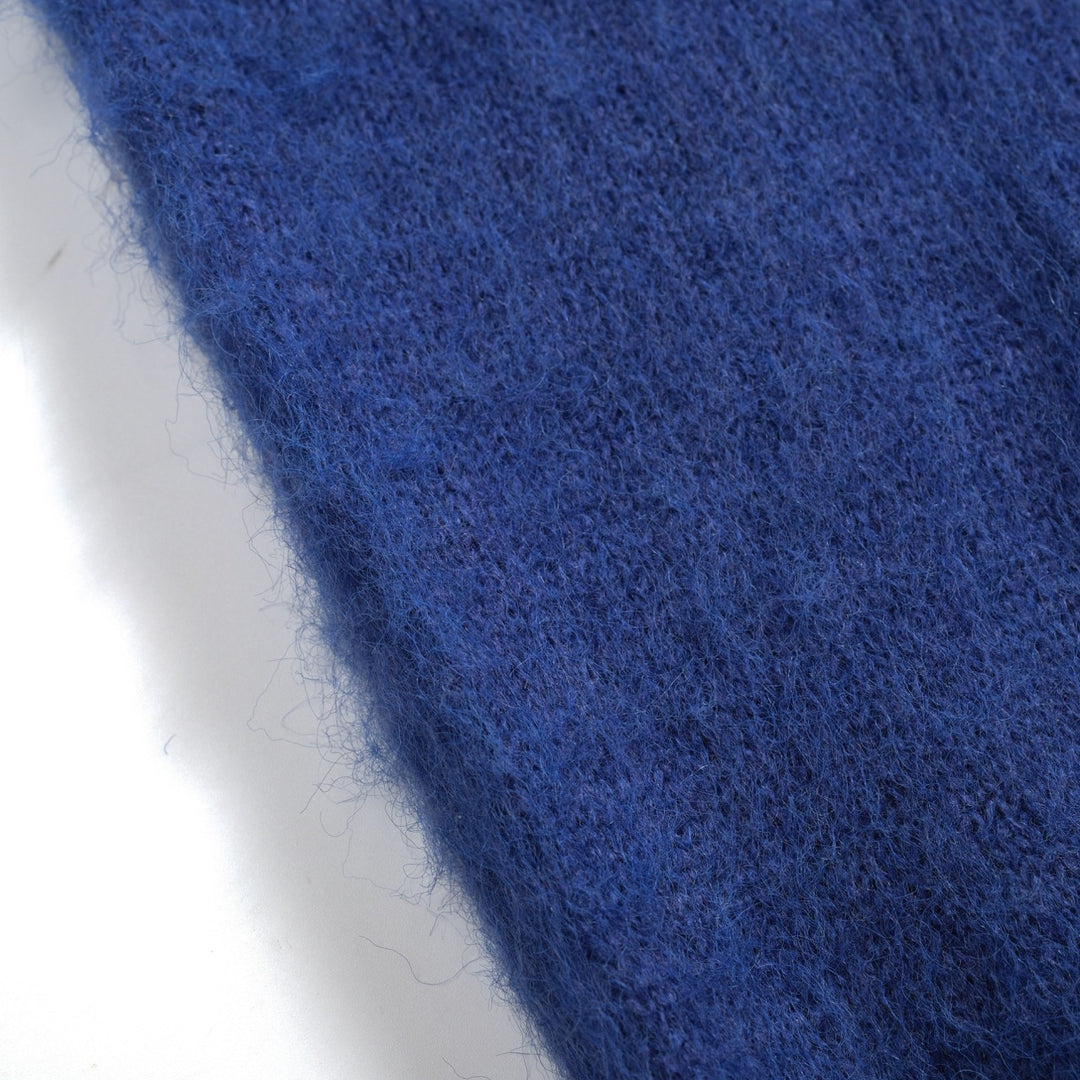 Men's blue vintage plush knit sweater