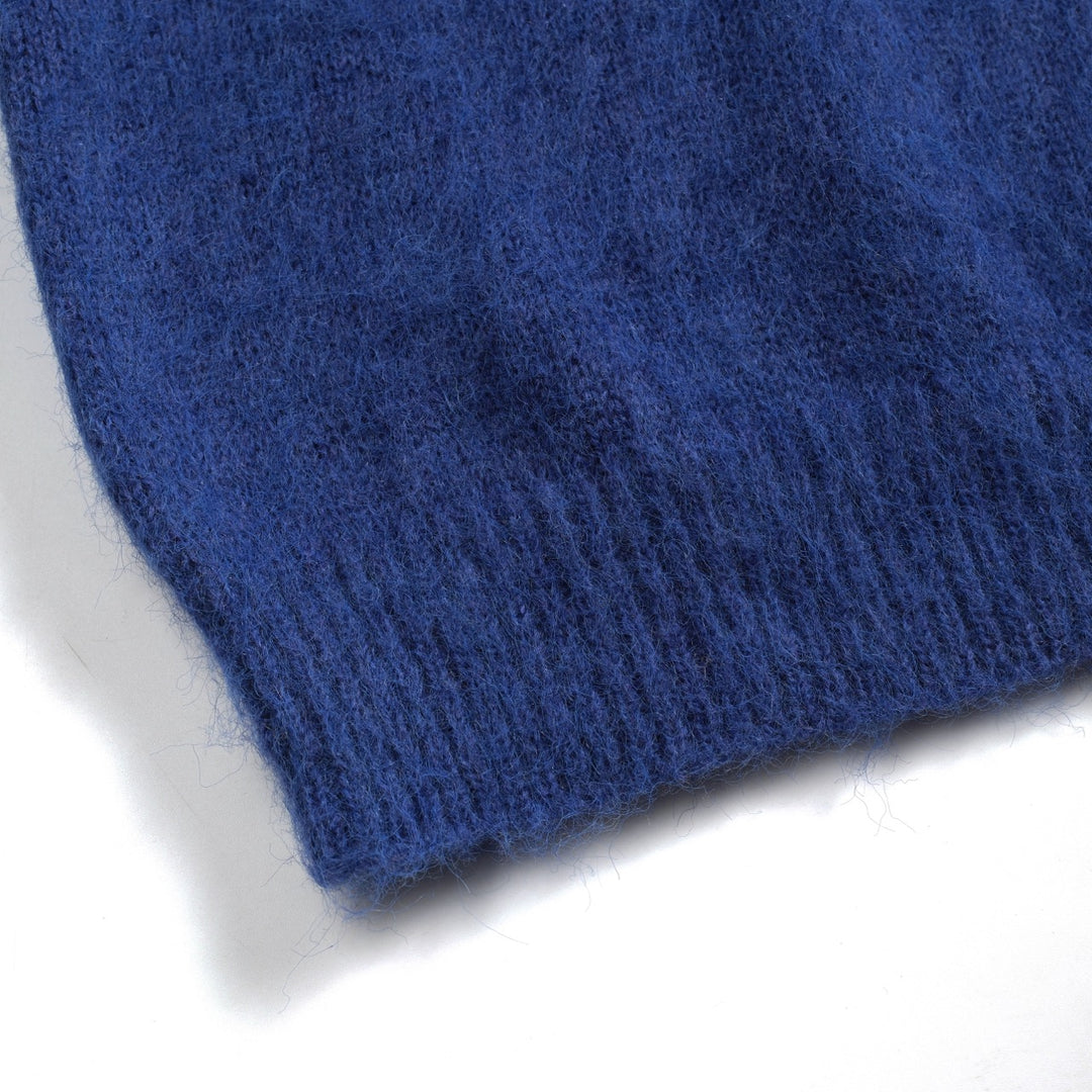 Men's blue vintage plush knit sweater