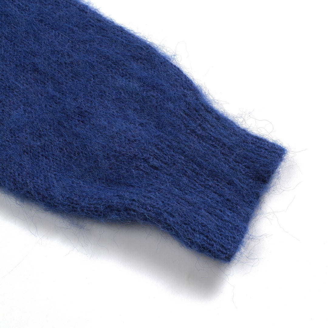 Men's blue vintage plush knit sweater