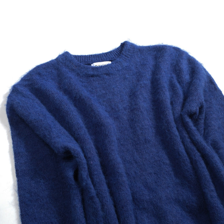 Men's blue vintage plush knit sweater