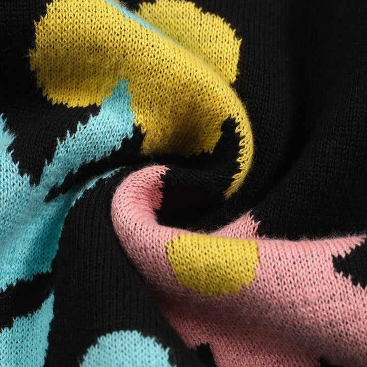 Kvinders sorte kat blomsterjacquard cardigan