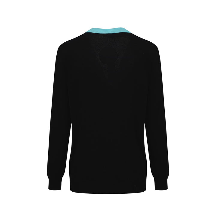 Kvinders sorte kat blomsterjacquard cardigan