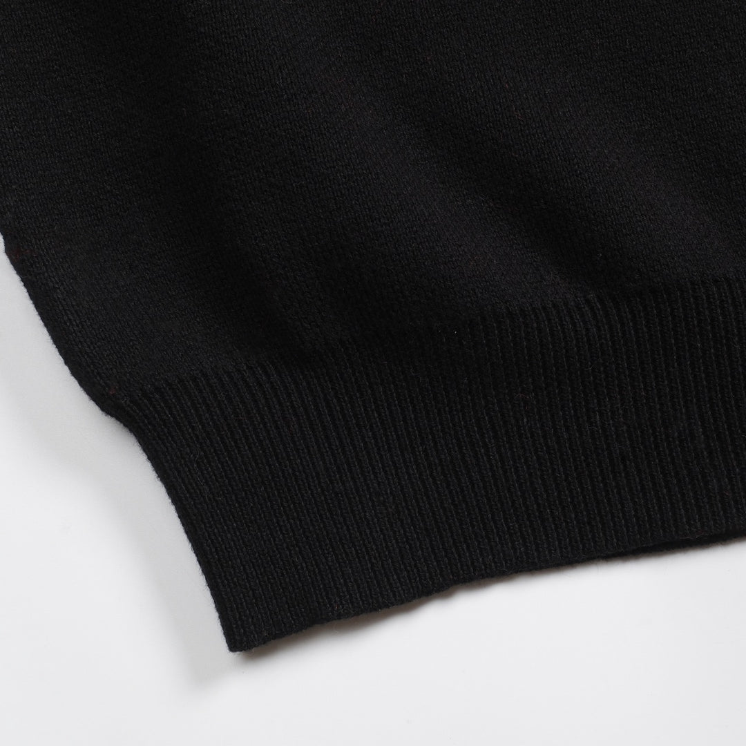 Women's black and white collage cat jacquard vintage knitwear