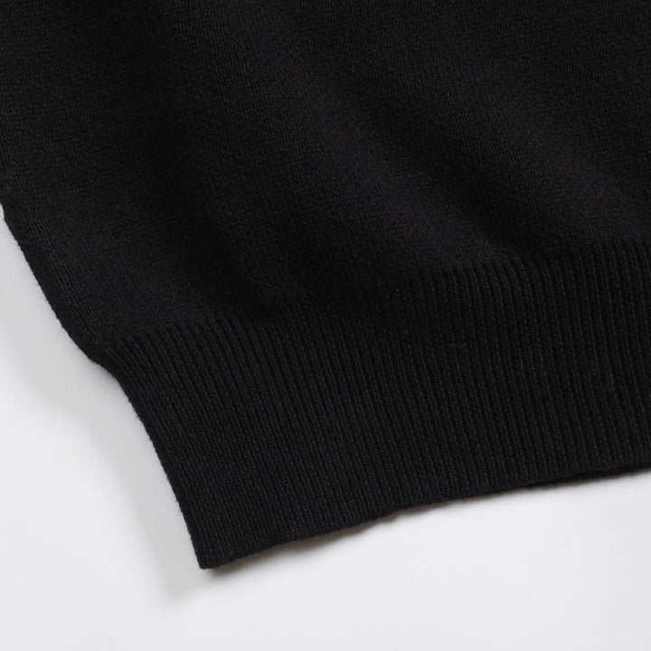 Women's black and white collage cat jacquard vintage knitwear