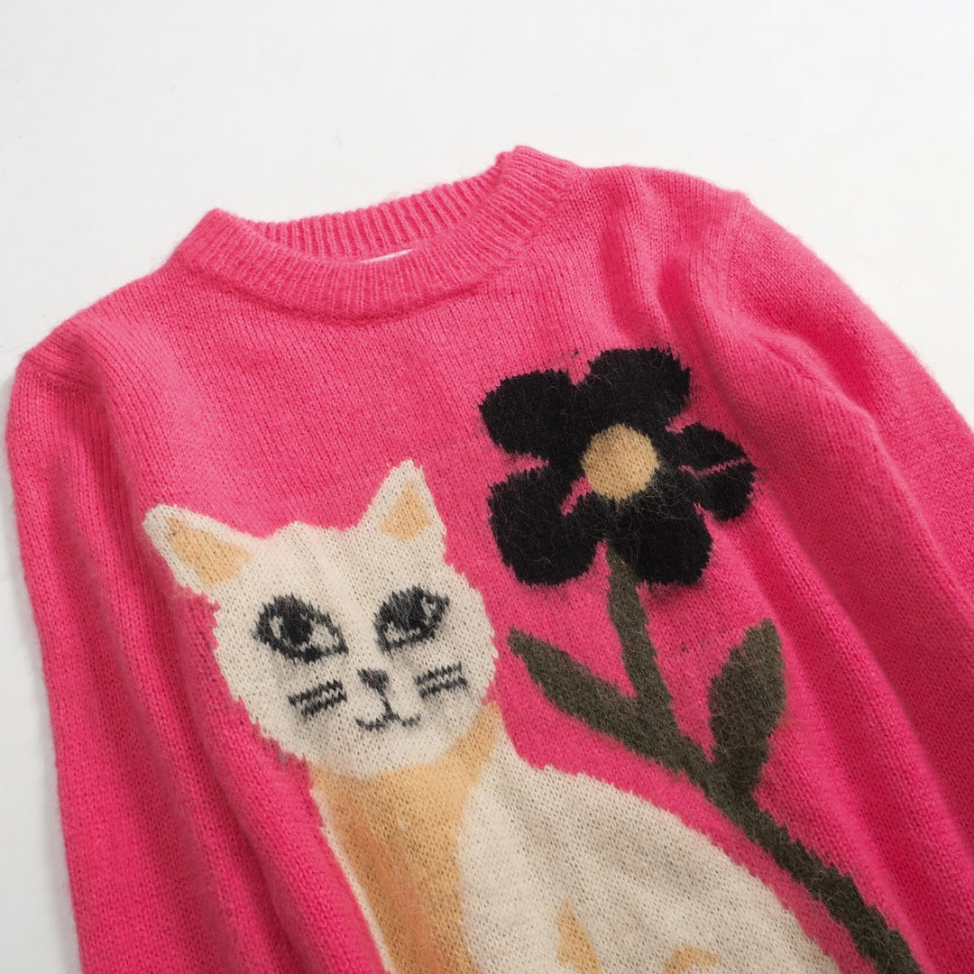 Damer i rosa, blommig jacquardstickad plysch