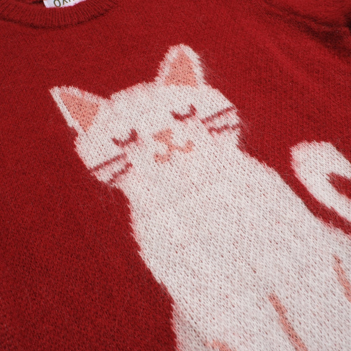 Γυναικεία χαριτωμένα γάτα ζακάρ βελούδινα πλεκτά