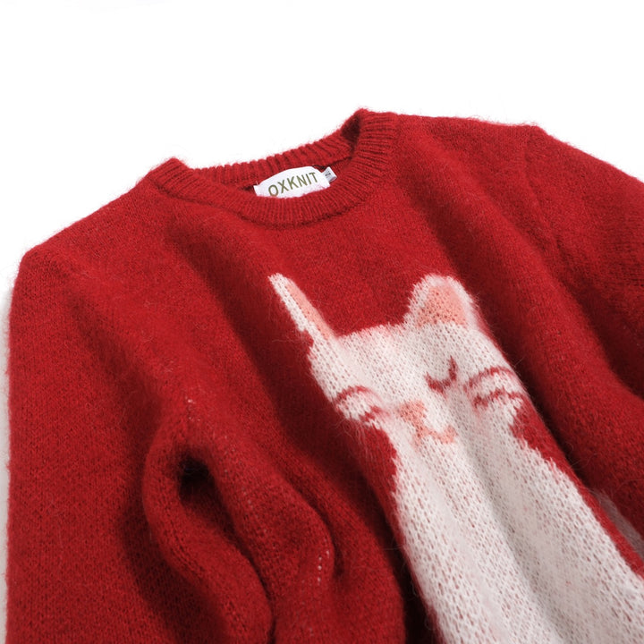 Γυναικεία χαριτωμένα γάτα ζακάρ βελούδινα πλεκτά