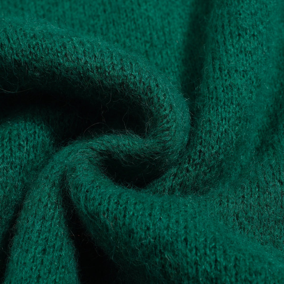 Punto de mujer de felpa de cocodrilo verde en jacquard