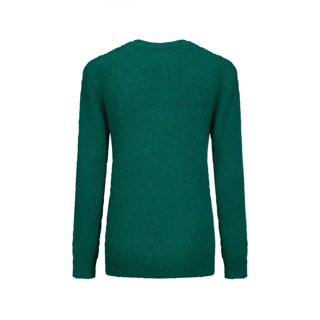 Punto de mujer de felpa de cocodrilo verde en jacquard