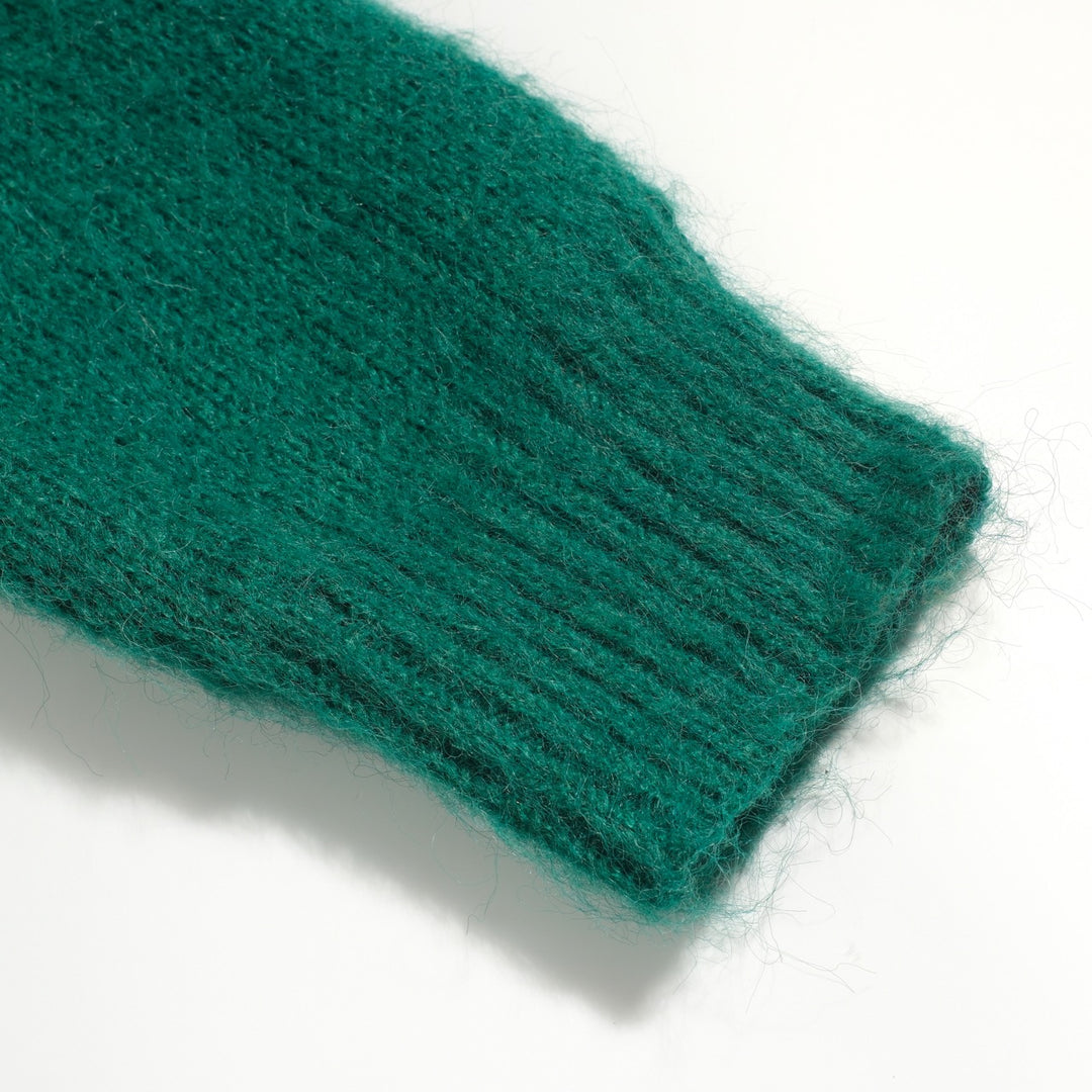 Punto de mujer de felpa de cocodrilo verde en jacquard