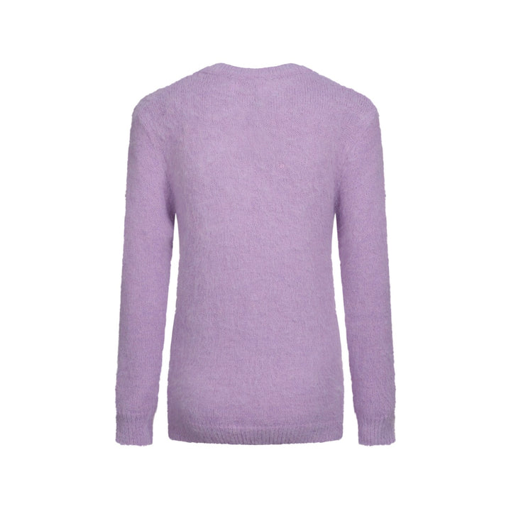 Malhas de pelúcia jacquard gato roxo feminino