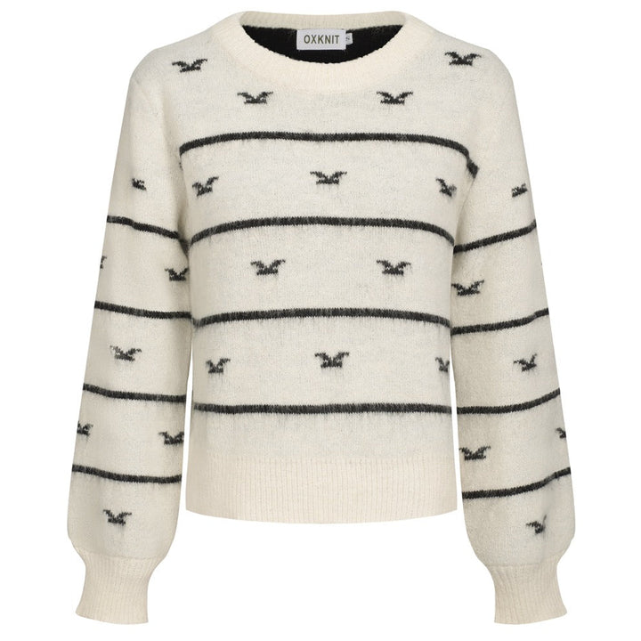 Malhas gaivota retro às riscas retro para mulher - Comprimento recortado