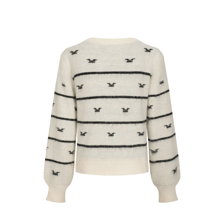 Malhas gaivota retro às riscas retro para mulher - Comprimento recortado