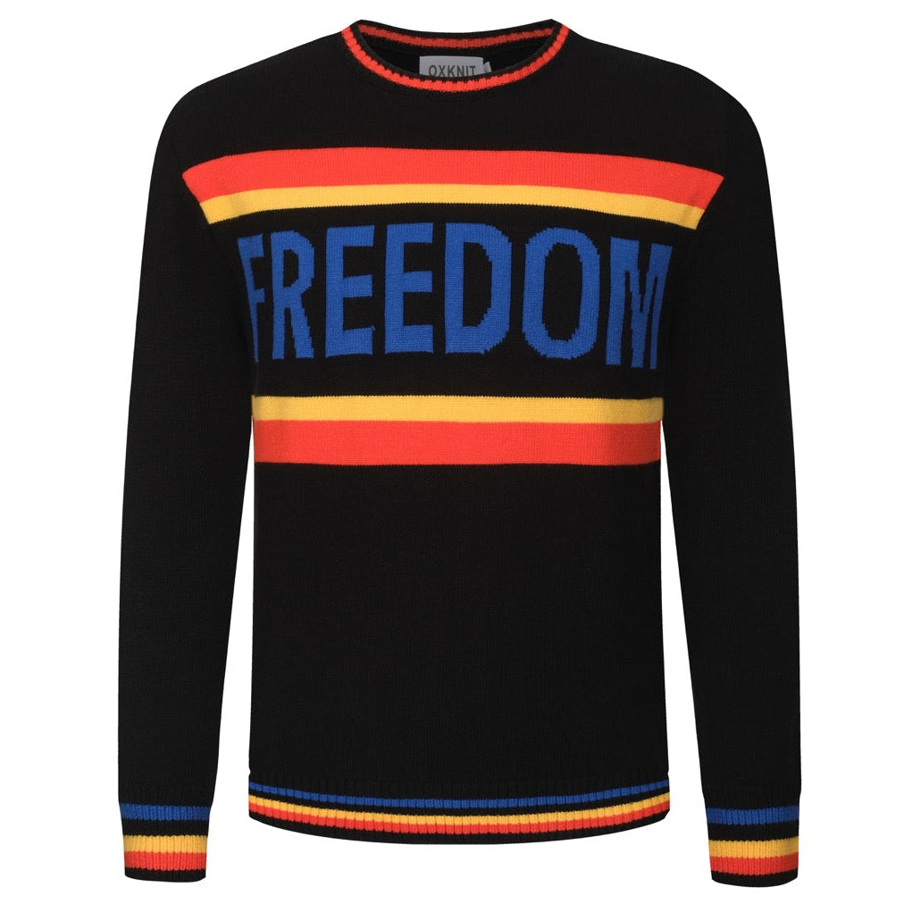 Men's black striped "Freedom" knitted sweater