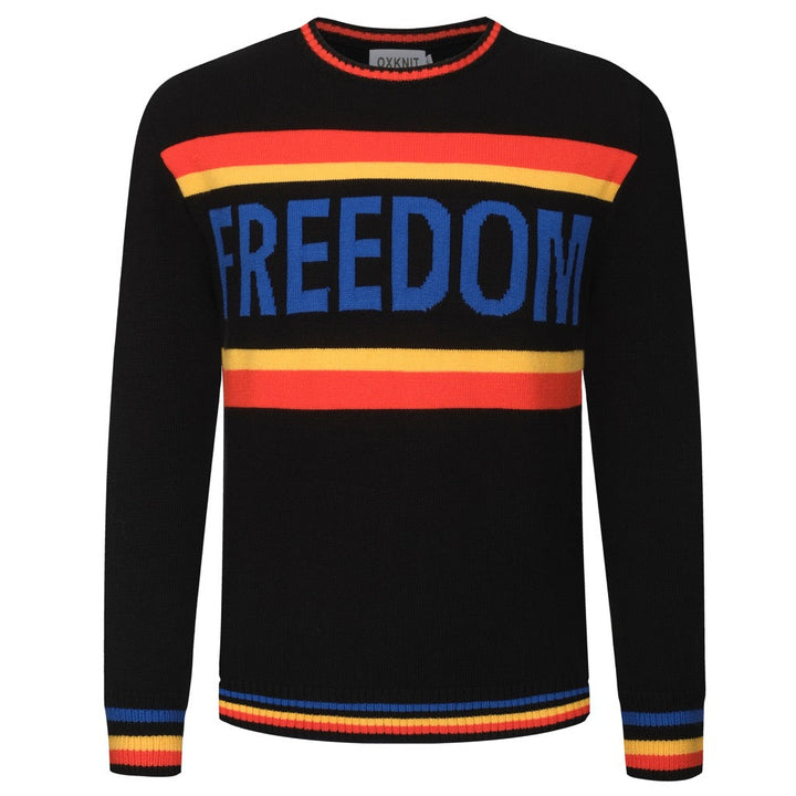 Men's black striped "Freedom" knitted sweater