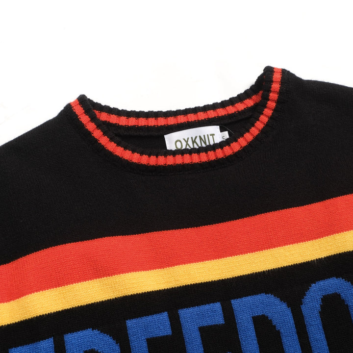 Men's black striped "Freedom" knitted sweater