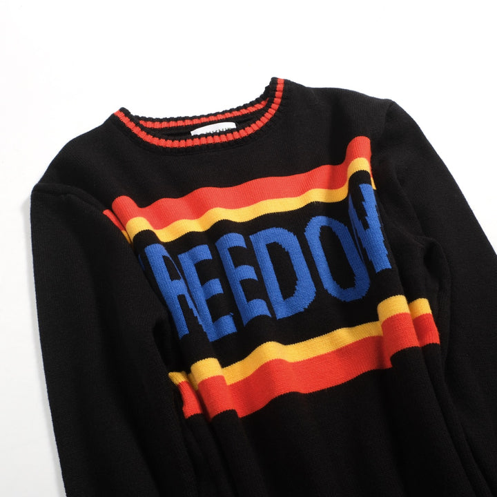 Men's black striped "Freedom" knitted sweater