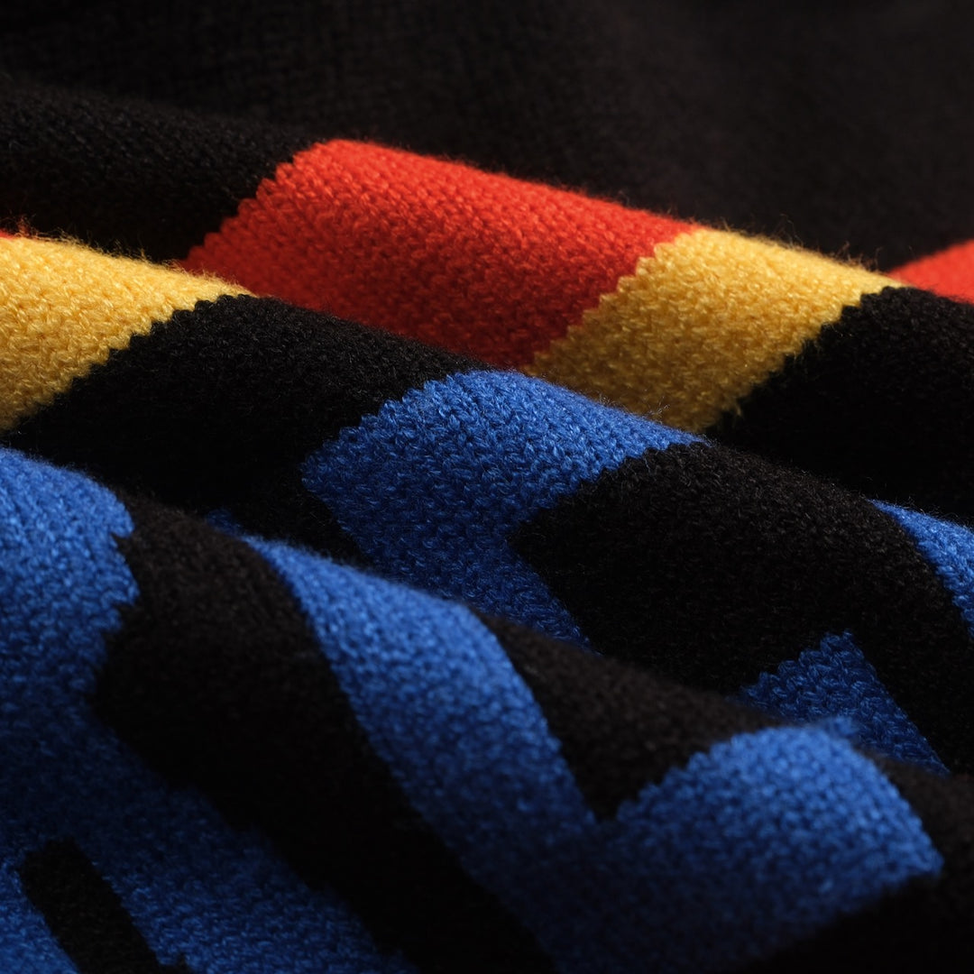 Men's black striped "Freedom" knitted sweater