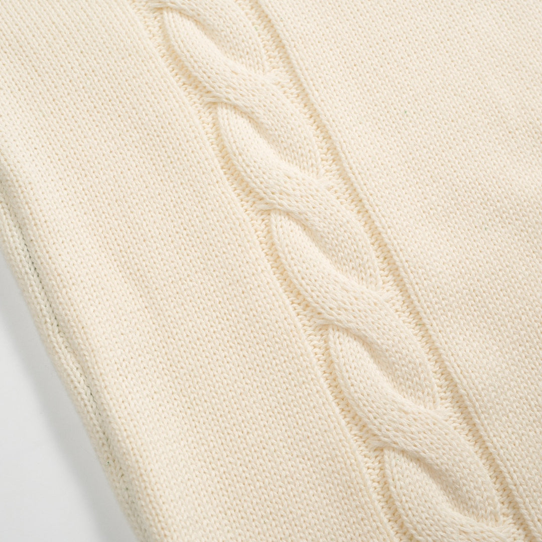 Men's green twist vintage knitted polo shirt