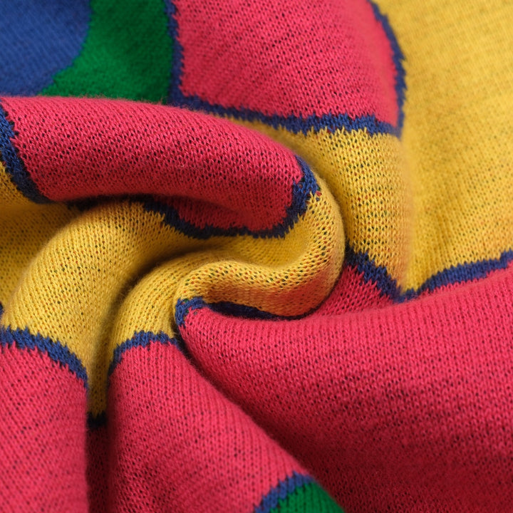 Kvinders pink blomstret flæsede strikdesign-lange ærmer