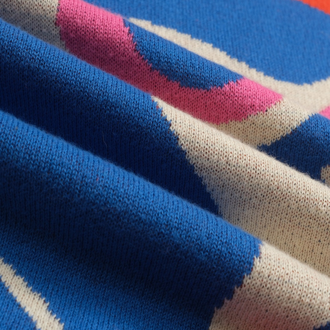 Kvinnors orange djurtryck volang designstickat-Lägg till långa ärmar