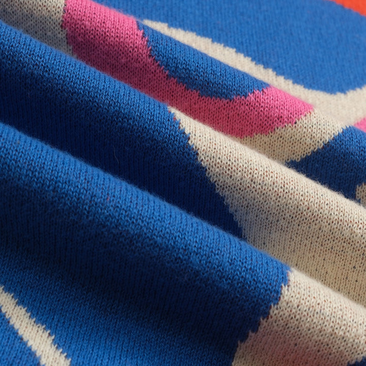 Kvinnors orange djurtryck volang designstickat-Lägg till långa ärmar