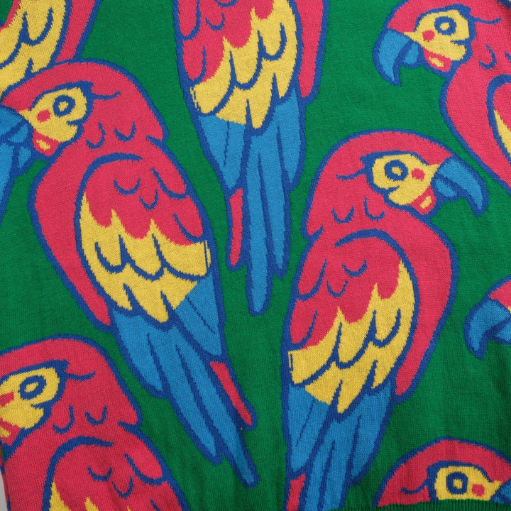 Grön papegojjacquardstickad dam för kvinnor