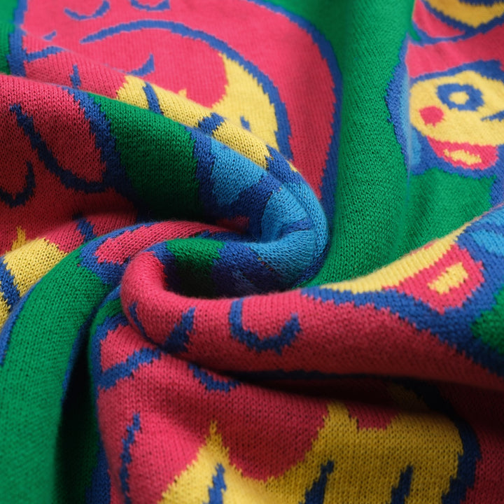 Grön papegojjacquardstickad dam för kvinnor