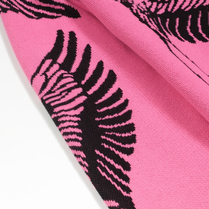 Jersey de punto jacquard grulla voladora rosa para mujer