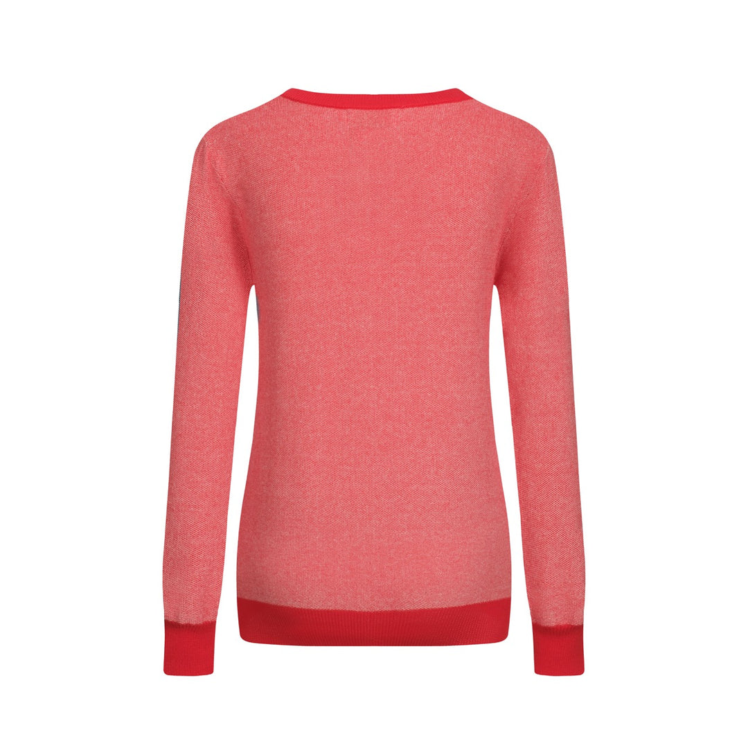 Women's red vintage college knitwear