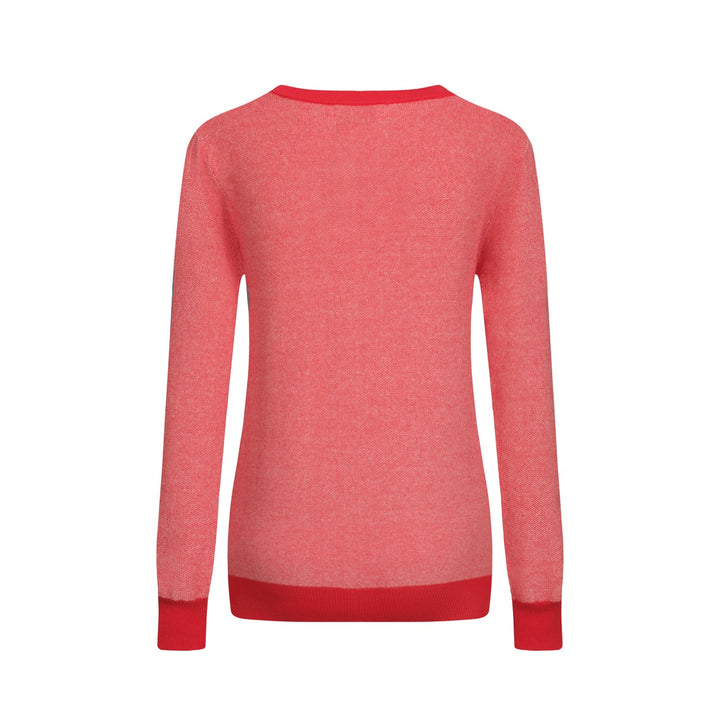 Women's red vintage college knitwear