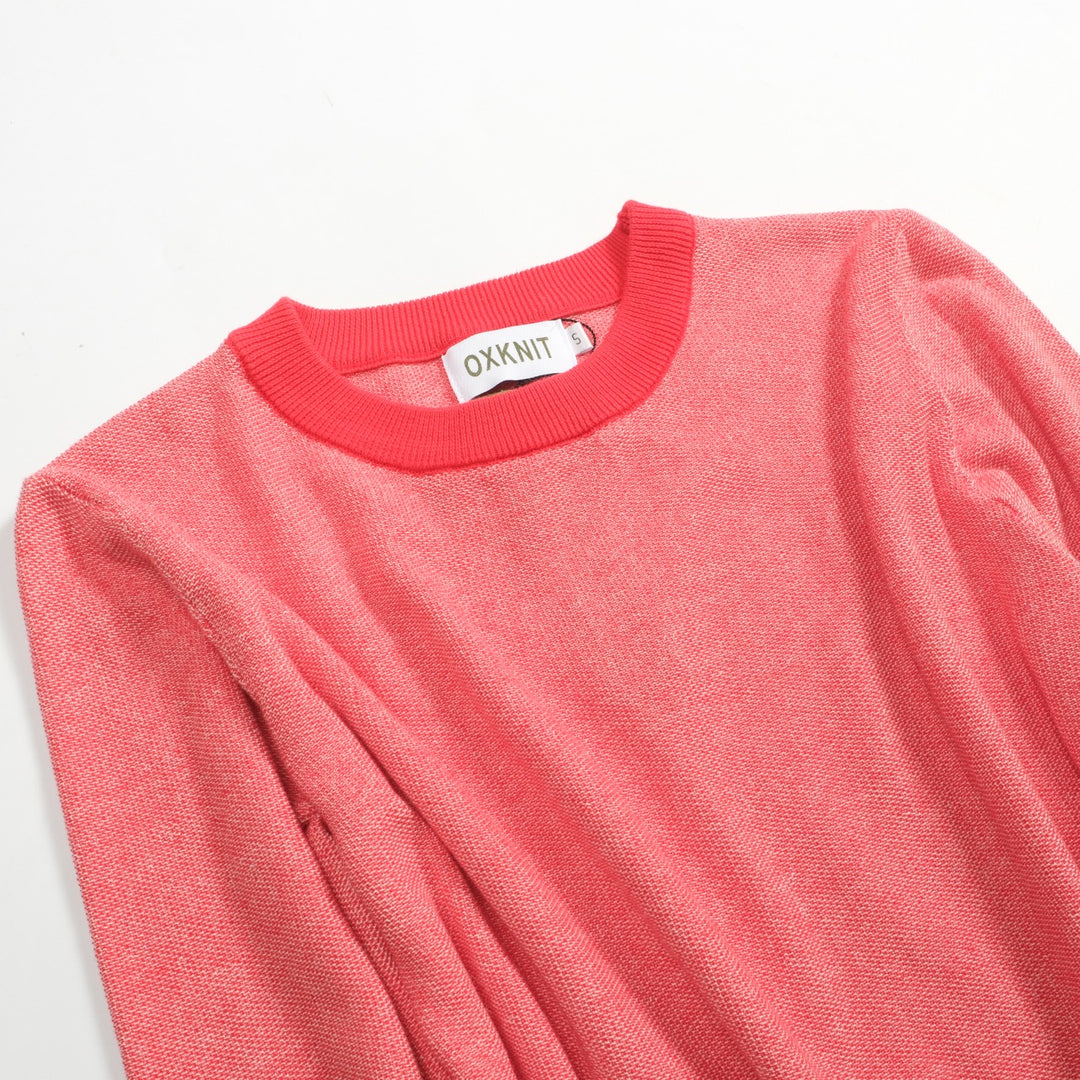 Women's red vintage college knitwear