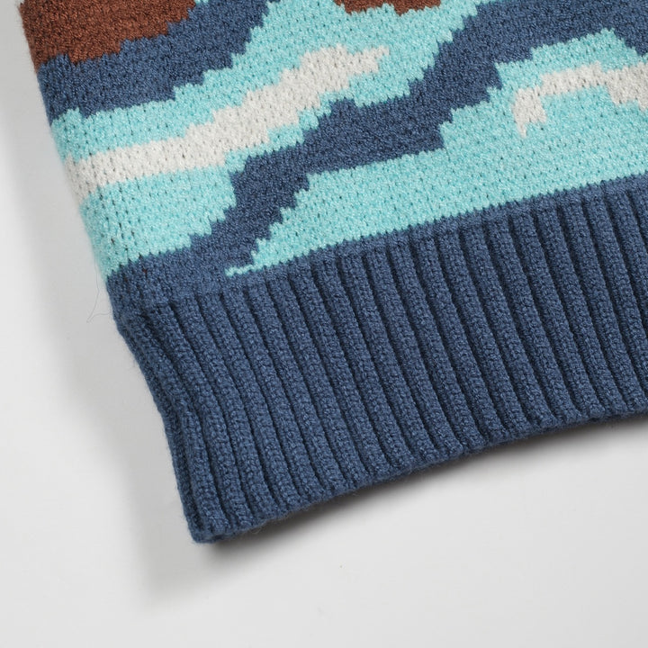 Men's vintage ocean jacquard vintage knitwear