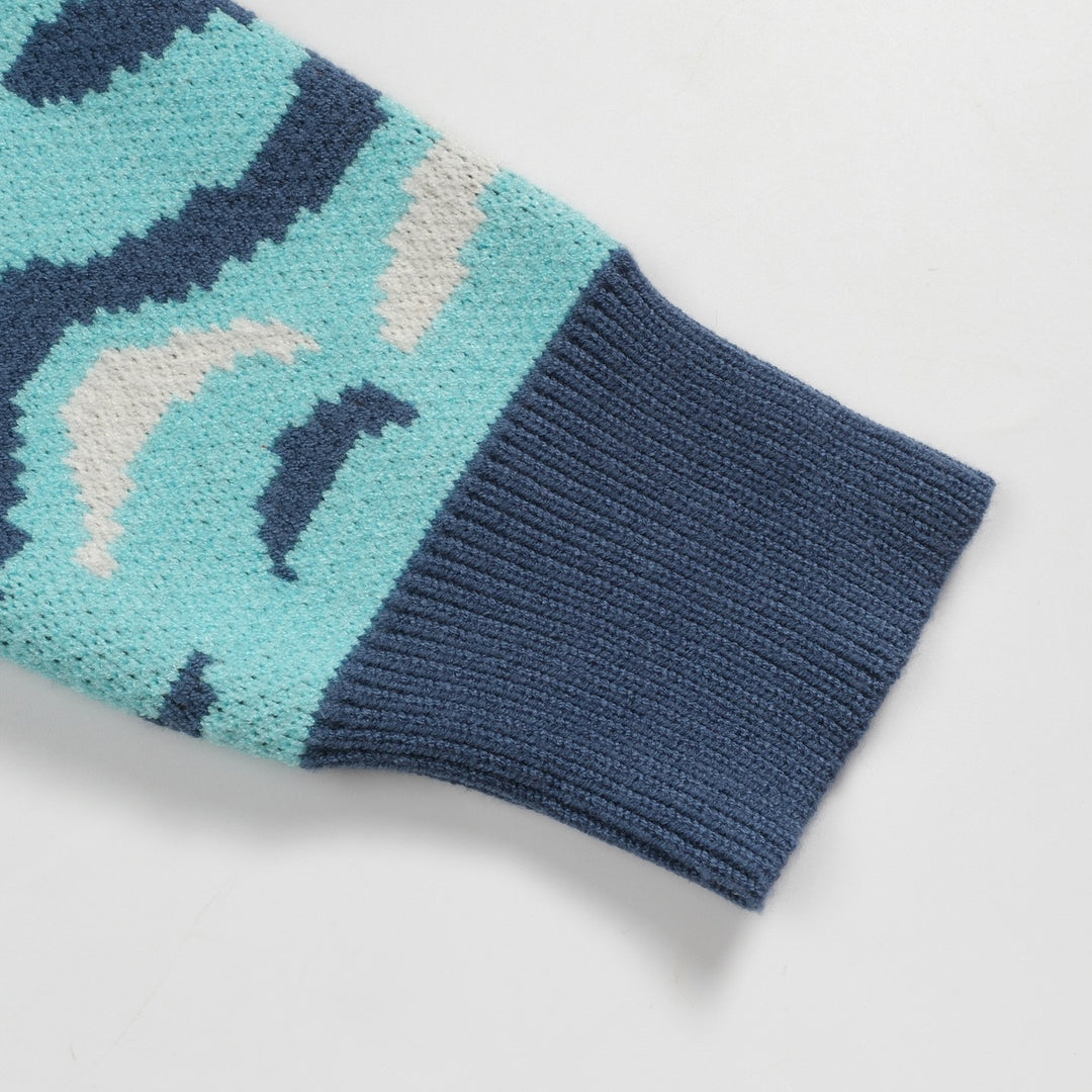 Men's vintage ocean jacquard vintage knitwear