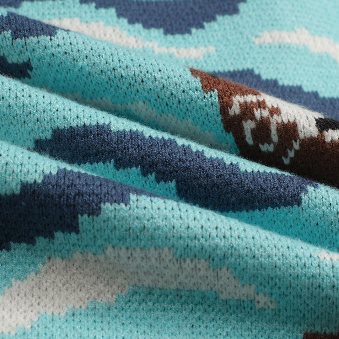 Men's vintage ocean jacquard vintage knitwear